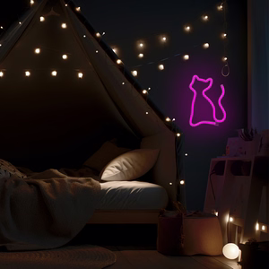 Neon LED-valo CAT vaaleanpunainen Bat + USB FLNE04 Forever Light