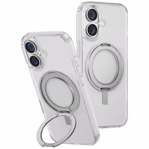 Uniq Swivix 360 Pyörivä Jalusta Suojakuori iPhone 16:lle - Läpinäkyvä