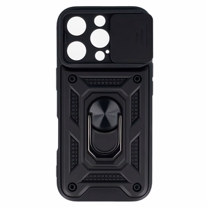 Slide Camera Armor Suojakuori iPhone 16 Pro:lle - musta