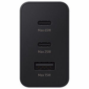 Samsung laturi 2x USB Type C / USB PPS, Power Delivery PD 65W, QC 3.0, AFC, FCP musta (EP-T6530NBEGEU)