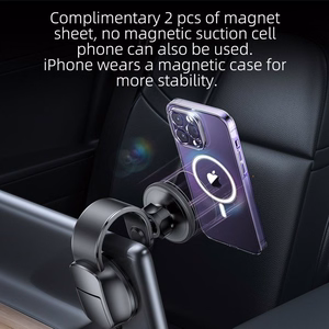 Magneettinen autopidike puhelimelle MagSafe-yhteensopiva Forcell F-Grip MagFlex tuulilasiin / kojelautaan musta