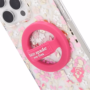 Kate Spade New York Magnetic Loop Grip -magneettinen MagSafe-sormipidike puhelimelle, Pom Pom Pink