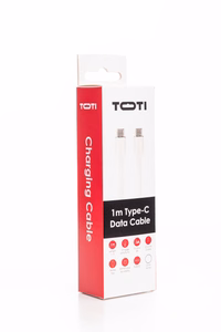 SEEK TOTI Type-C – Type-C, 1 m silikoninen kaapeli 3A, valkoinen