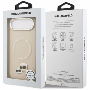 Karl Lagerfeld Karl & Choupette Pins MagSafe Case for iPhone Air - Beige