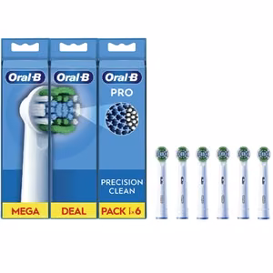 Oral-B Precision Clean EB20RX-6 -vaihtoharjaspäät, 6 kpl, valkoiset