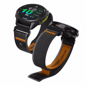 Spigen Athlex Air ranneke Garmin QuickFit 22mm - musta ja oranssi