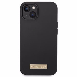 Guess GUHMP14MSBPLK iPhone 14 Plus 6.7" musta/musta kova kotelo Silikoni logo levy MagSafe