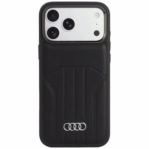 Audi -keinonahkasuojakuori laitteelle iPhone 18 Pro Max / 17 Pro Max, MagSafe-yhteensopiva – musta