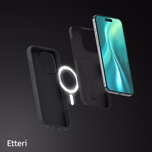 Etteri Silikoninen Mag suojakuori iPhone 16 Pro 6,3:lle musta