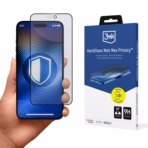 Karkaistu lasi 3mk Hardglass Matt Max Privacy Apple iPhone 16 Pro:lle