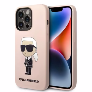 Karl Lagerfeld Silicone Ikonik MagSafe suojakuori iPhone 14 Pro Max:lle - vaaleanpunainen