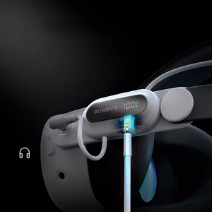 BoboVR E3 Pro päähihna akulla Meta Quest 3:lle ja 3S:lle - valkoinen ja musta