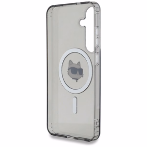 Karl Lagerfeld Button Choupette Head Printed Logo MagSafe Alkuperäinen Pussi Samsung Galaxy S25:lle Musta