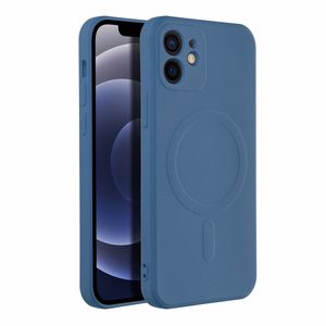 Silikoninen Suojakuori iPhone 12:lle Mag Cover MagSafe-yhteensopiva sininen