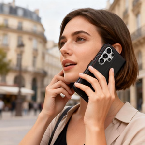 Tech-Protect Wallet -suojakuori Samsung Galaxy S26 Ultra:lle musta ja punainen