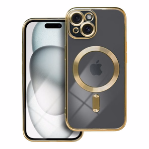 Suojakuori iPhone 15:lle Electro Mag Cover yhteensopiva MagSafe-version kanssa kultainen