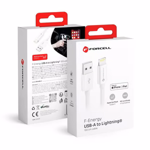 USB A to Lightning cable Forcell F-Energy MFi 2.4A 12W 1 m C703 white