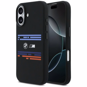 BMW M Silicon Horizontal Line MagSafe Suojakuori iPhone 17:lle - Musta