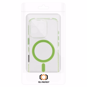 Tel Protect Strap läpinäkyvä suojakuori iPhone 16 Pro Max:lle vihreä