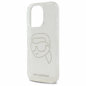 Karl Lagerfeld KLHCP16XHKHDCELT iPhone 16 Pro Max 6.9" Läpinäkyvä Kova Suojakuori IML Rhinestones Karl Head