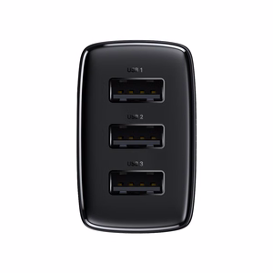 Baseus Compact seinälaturi - 3xUSB - 17W (CCXJ020101) musta