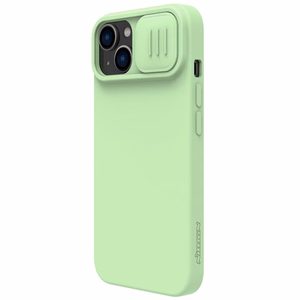 Nillkin CamShield Silky Silikonikotelo iPhone 14 Plus kotelo kameran suojus vihreä