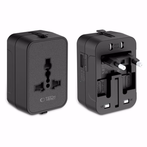 TECH-PROTECT TA300 matka-adapteri EU / UK / US / AU musta