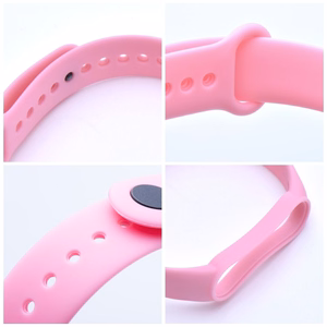 Silikoni ranneke Xiaomi Mi Band 5 / 6 / 7:lle vaaleanpunainen (37)