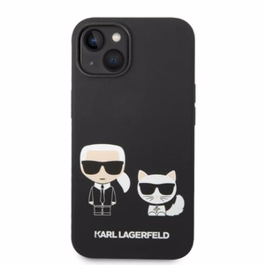 Karl Lagerfeld KLHMP14MSSKCK iPhone 14 Plus 6.7 kovakuori musta / musta Liquid Silicone Karl & Choupette Magsafe