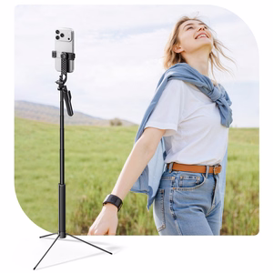 Selfiekeppi Orico SPM170 1/4 tuuman jalusta puhelinkameralle Bluetooth 5.2 - musta