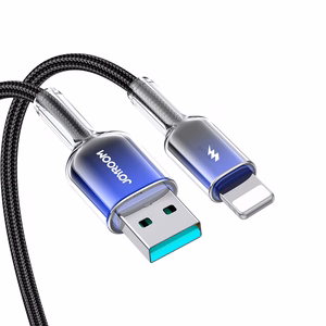Joyroom S-A42 Crystal-Clear Series 3A USB-A - Lightning -kaapeli 1,2 m - musta