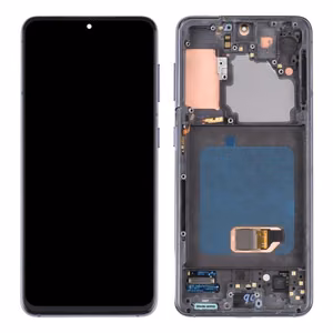 LCD-näyttö laitteelle Samsung G991 S21 kehyksellä / Phantom musta / HQ