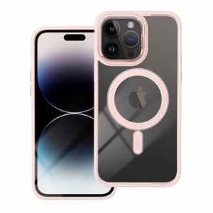 Suojakuori iPhone 14 PRO MAX:lle Color Edge Mag Cover yhteensopiva MagSafe vaaleanpunainen