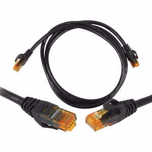 CAT6e UTP verkkokaapeli (patchcord) 1m musta