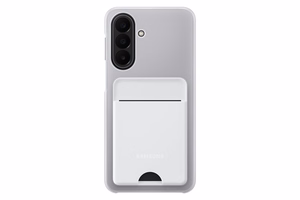 Vaaleanharmaa Samsung OA276TJE -suojakuori korttipaikalla Galaxy A27 5G -puhelimelle