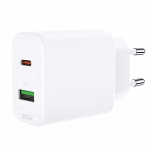 Acefast wall charger USB Type C / USB 20W, PPS, PD, QC 3.0, AFC, FCP white (A25 white)
