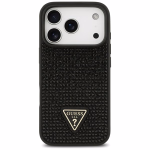 Guess Rhinestone Triangle Logo suojakuori iPhone 17 Pro - musta