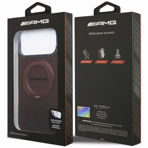 Mercedes AMG IML Double Layer Urban Line with Ring Stand MagSafe case for iPhone 18 Pro Max / 17 Pro Max - burgundy