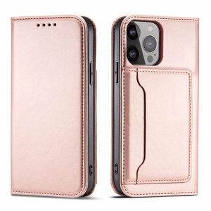 Magnet Card Suojakuori Samsung Galaxy S23:lle - läppäkuori lompakko jalusta vaaleanpunainen