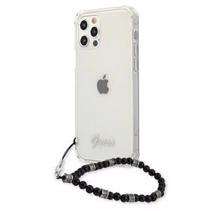 Guess GUHCP12LKPSBK iPhone 12 Pro Max 6.7" läpinäkyvä kovakotelo Musta Pearl