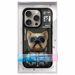 NIMMY Suojakuori COOL&CUTE 2.0 Dog iPhone 15 Pro Max:lle - musta