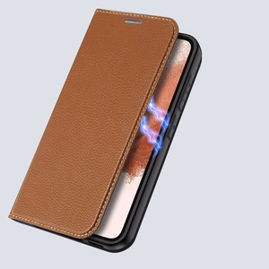 Dux Ducis Skin X2 Suojakuori Samsung Galaxy S23+ läppäkotelo lompakko jalusta ruskea