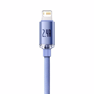 Baseus Crystal Shine USB - Lightning kaapeli 1,2 m 2,4A (violetti) CAJY000005
