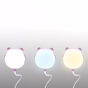 LED Nallekarhupöytälamppu 3W, 3000/4500/6000K, säädettävä, 1200mAh, vaaleanpunainen, LTC