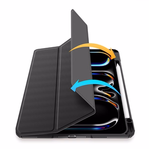Dux Ducis Toby Suojakuori kansiosella ja jalustalla iPad Pro 11 2024:lle - musta