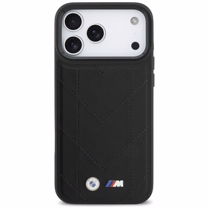 BMW M Quilted Logo MagSafe Suojakuori iPhone 17 Pro Max:lle - Musta