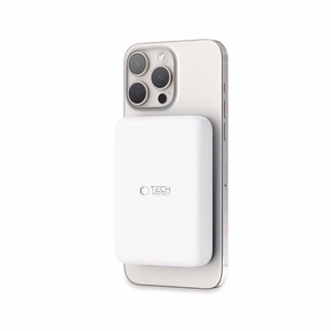 Tech-Protect LifeMag PB11 Powerbank MagSafe 10000mAh 15W USB-C-portilla - valkoinen + USB-C-kaapeli