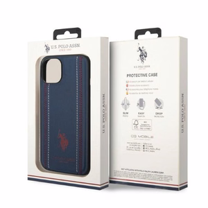 US Polo USHCP14MPFAV iPhone 14 Plus 6.7" laivastonsininen nahkaommel
