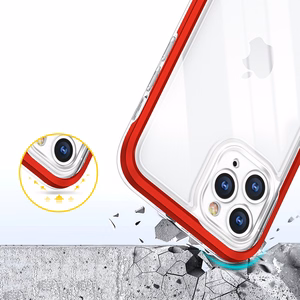 Kirkas 3in1 Kotelo iPhone 11 Pro Max kehys kansi geeli punainen