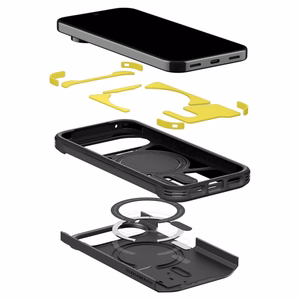 Musta Spigen Tough Armor Mag MagSafe -suojakuori Google Pixel 11 Pro -puhelimelle